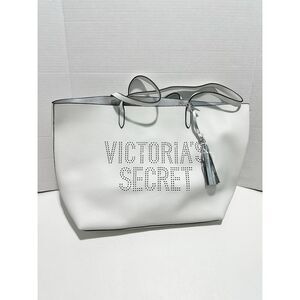Victoria's Secret Women's Tassel Double Strap Tote Bag White‎